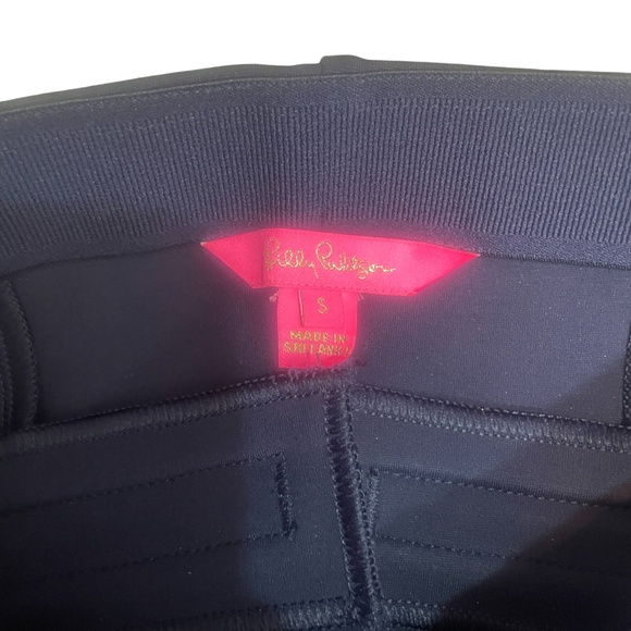 Lilly Pulitzer Small Black Pull On Elastic Waist Skinny Pants Rear Pockets - Pi - Picture 3 of 9